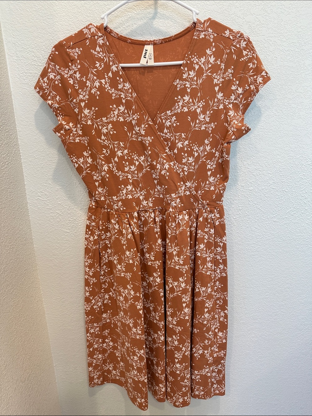 Pact Organic Fit & Flare Crossover Dress